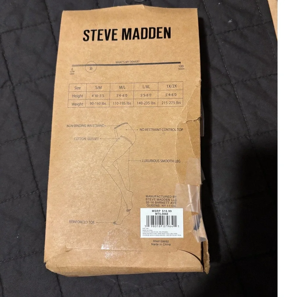 Steve Madden 2 Pack Sheer Tights Black‎ Small Medium 20 Denier Control Top